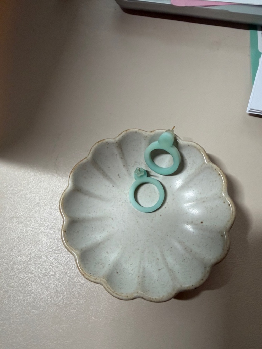 Mint Green Resin Hoop Drop Earrings - Lightweight Women’s Accessories